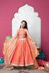 floral orange lehenga